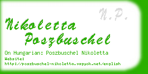 nikoletta poszbuschel business card